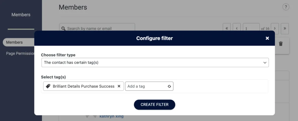 Create Member Filter