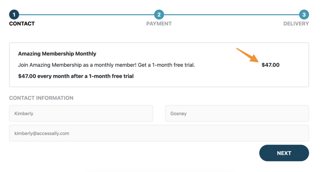 Free Trial pricing shown in step 1 of order form tried-and-true design.