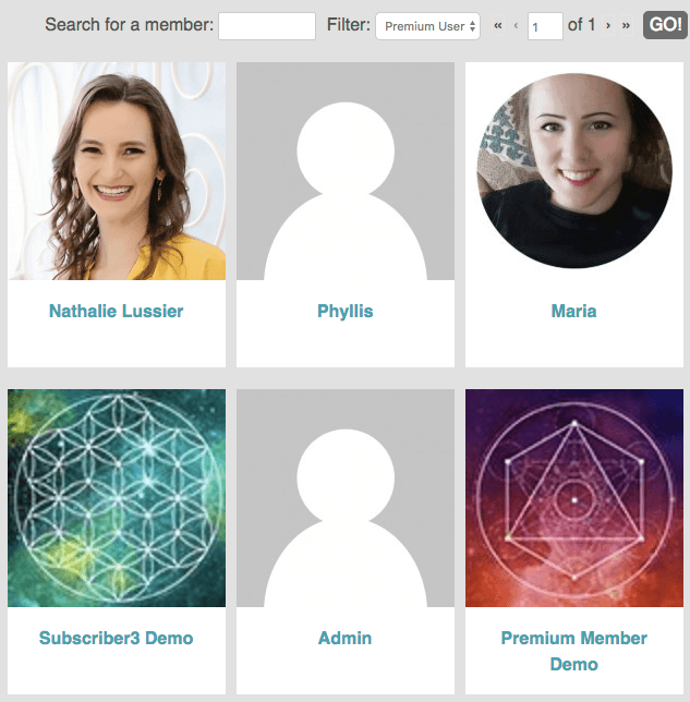 screenshot of ontraport member directory