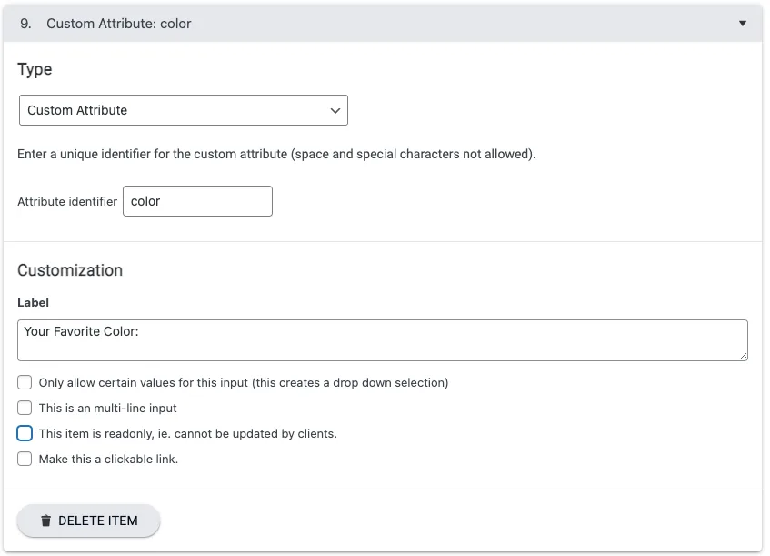 Directory Profile Custom Attribute