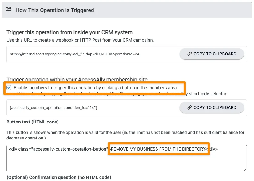 Remove Profile from Directory with a Custom Operation