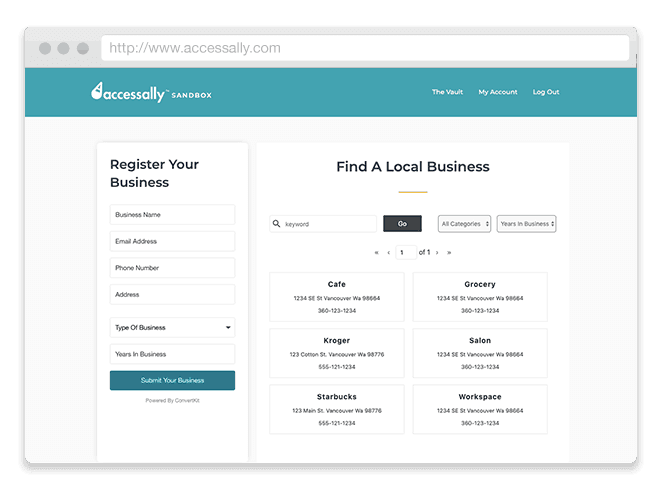 Business Directory Screenshot