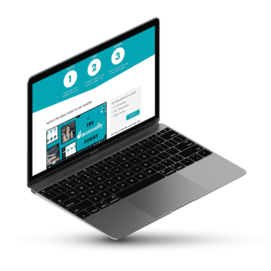 Laptop with the AccessAlly demo site