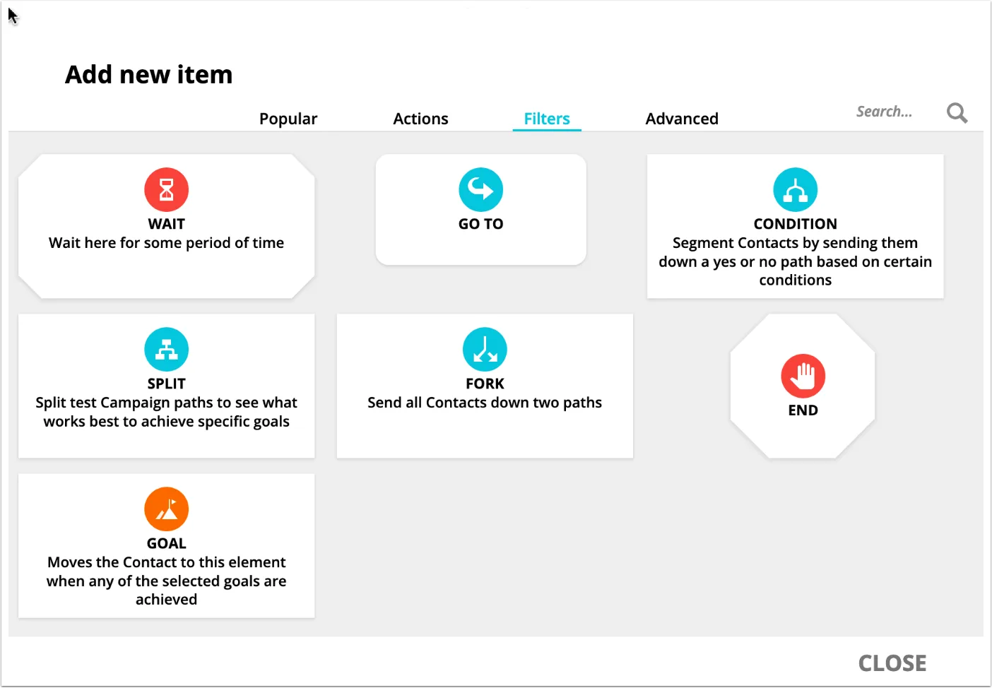 Screenshot of Ontraport select filter condition