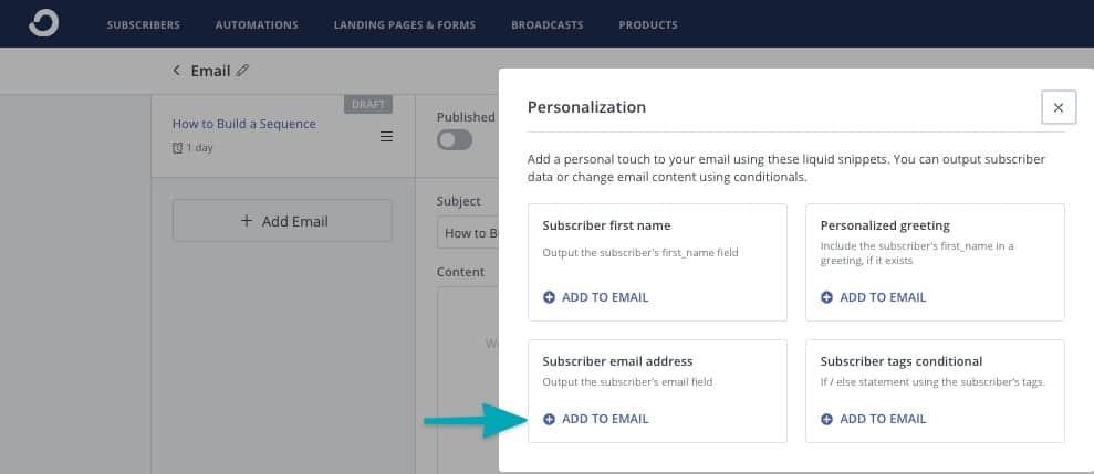 Add the ConvertKit email field