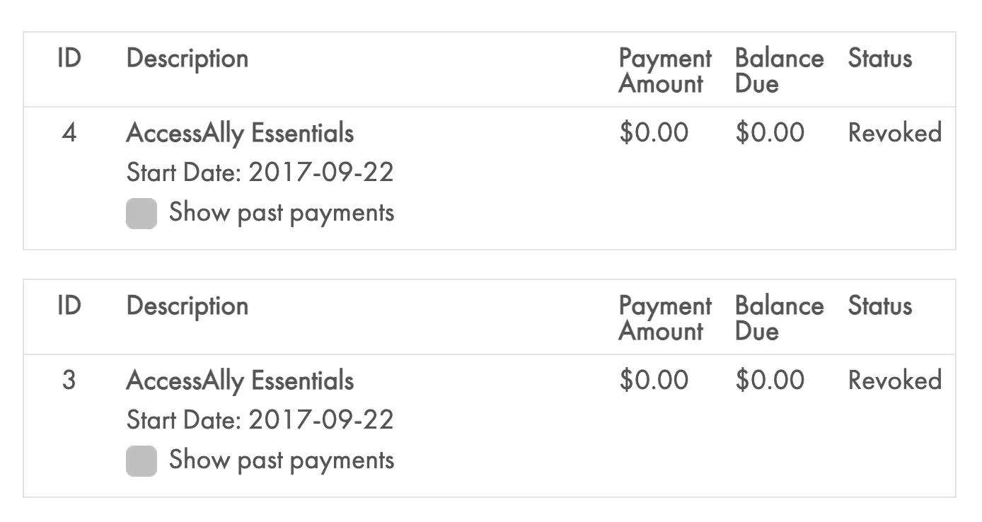 List Subscriptions Shortcode