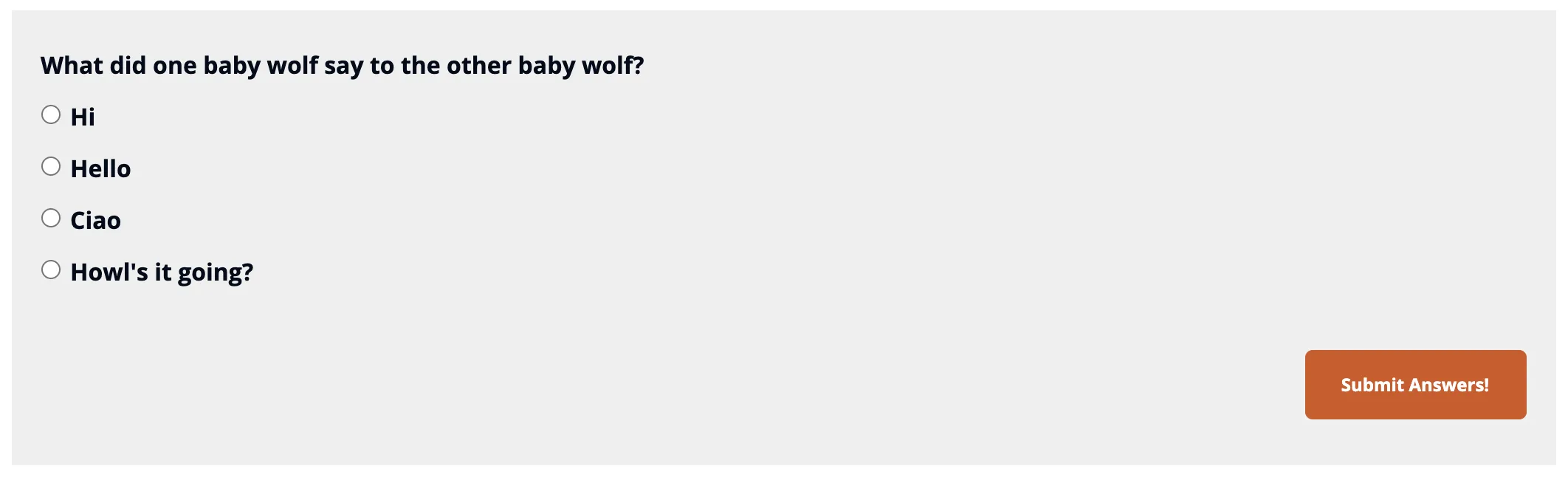 Screenshot of ProgressAlly Quiz