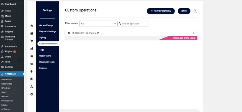Custom Operation Button in Site