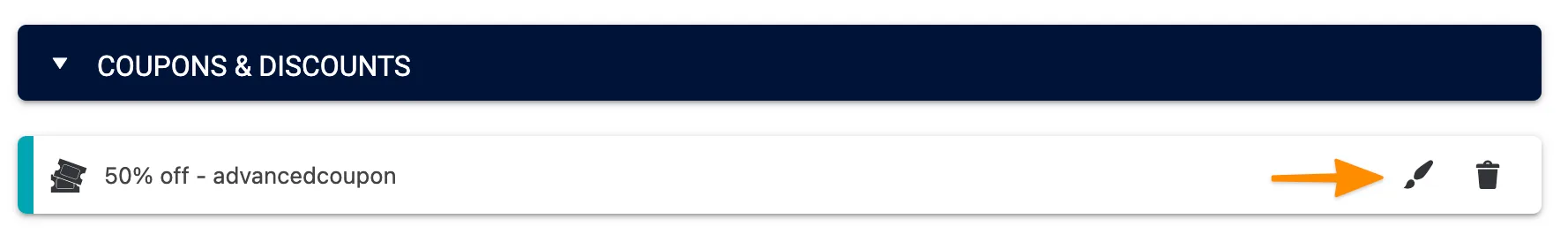Screenshot of edit coupon button