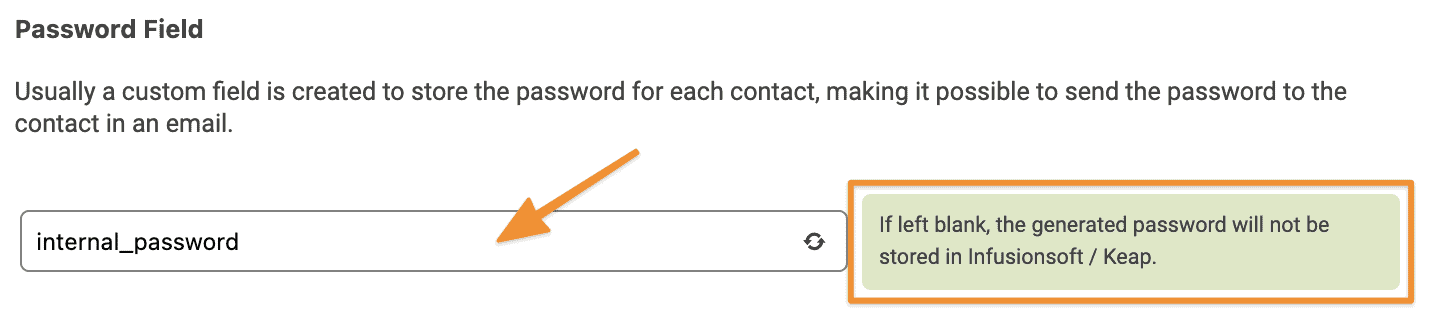 Screenshot from AccessAlly showing where to find the password field