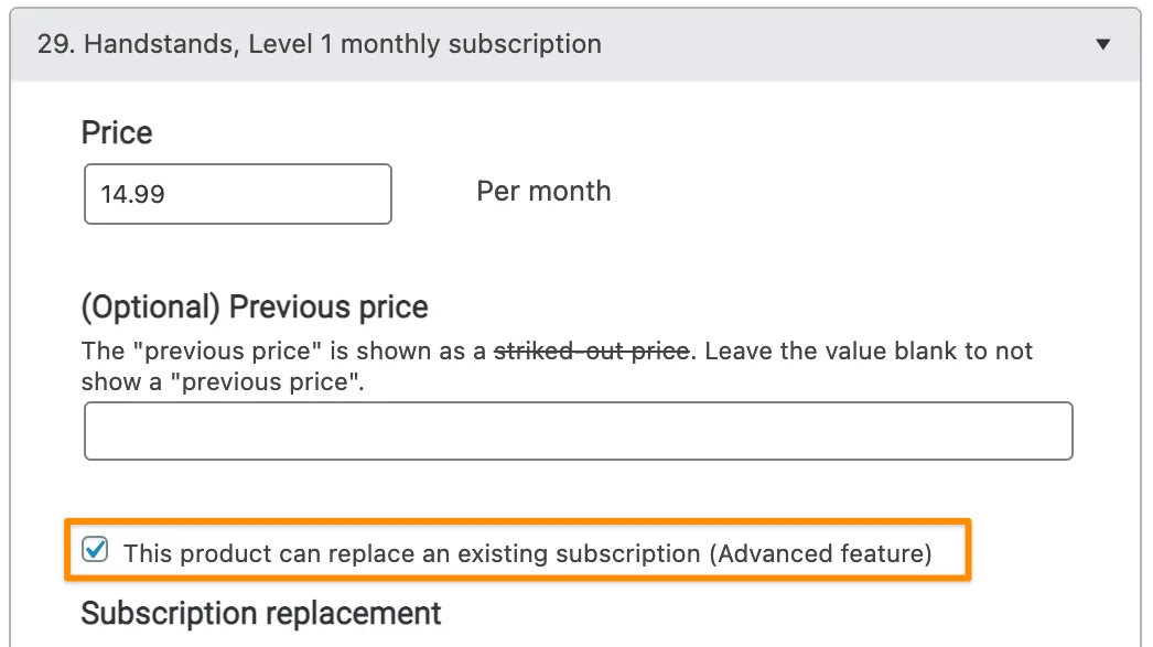 Screenshot from AccessAlly showing replacement options