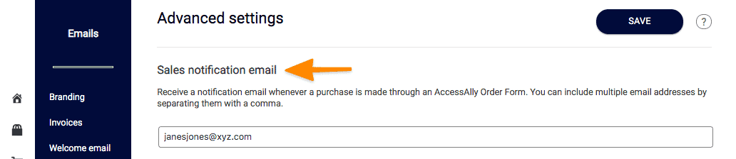 Sales Notification Emails in AccessAlly