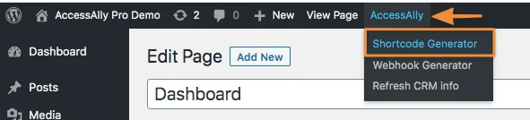 AccessAlly Shortcode Generator