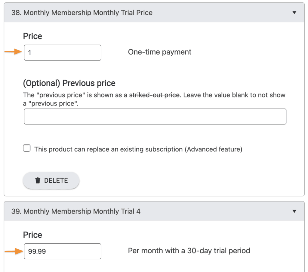 Sample trial periods online