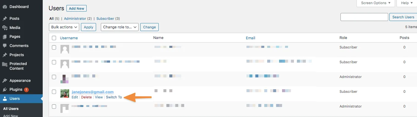 User Switching Plugin Image