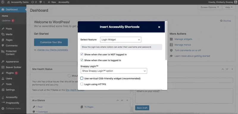 Vertical Login Option
