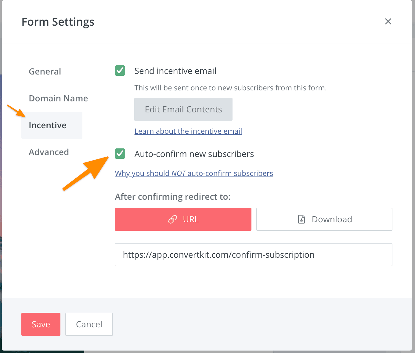 Screenshot of ConvertKit Step 8