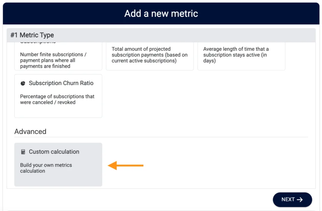 metrics custom calculation