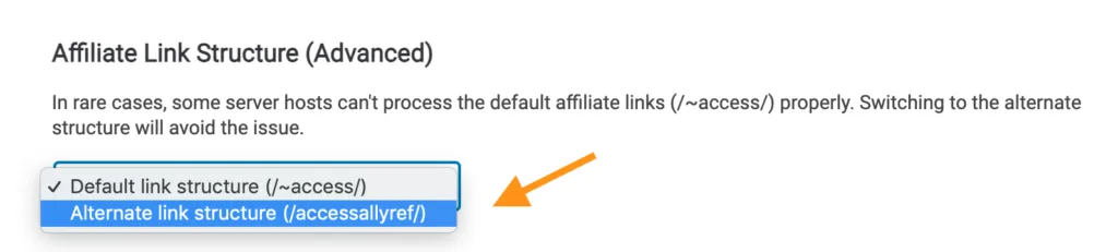 how to set up an alternate affiliate link structure