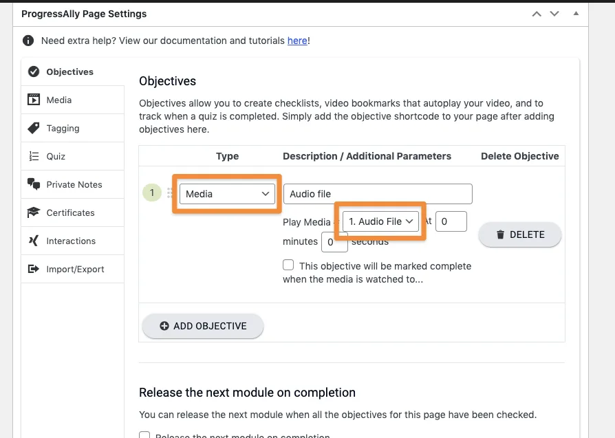 Audio File Objective
