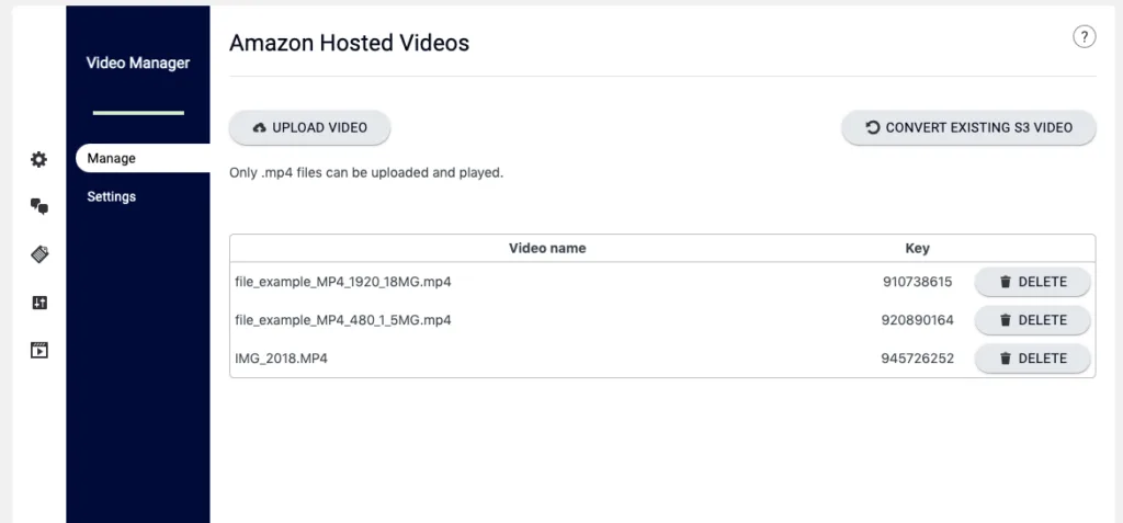 Manage Videos