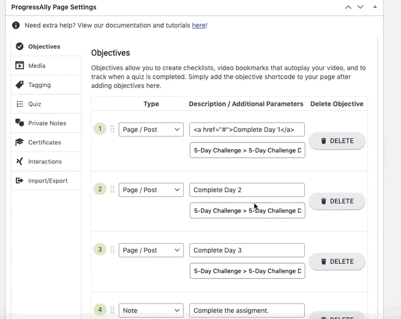 Complete Objective Custom Operation