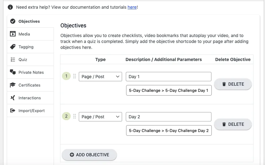 Page Objectives