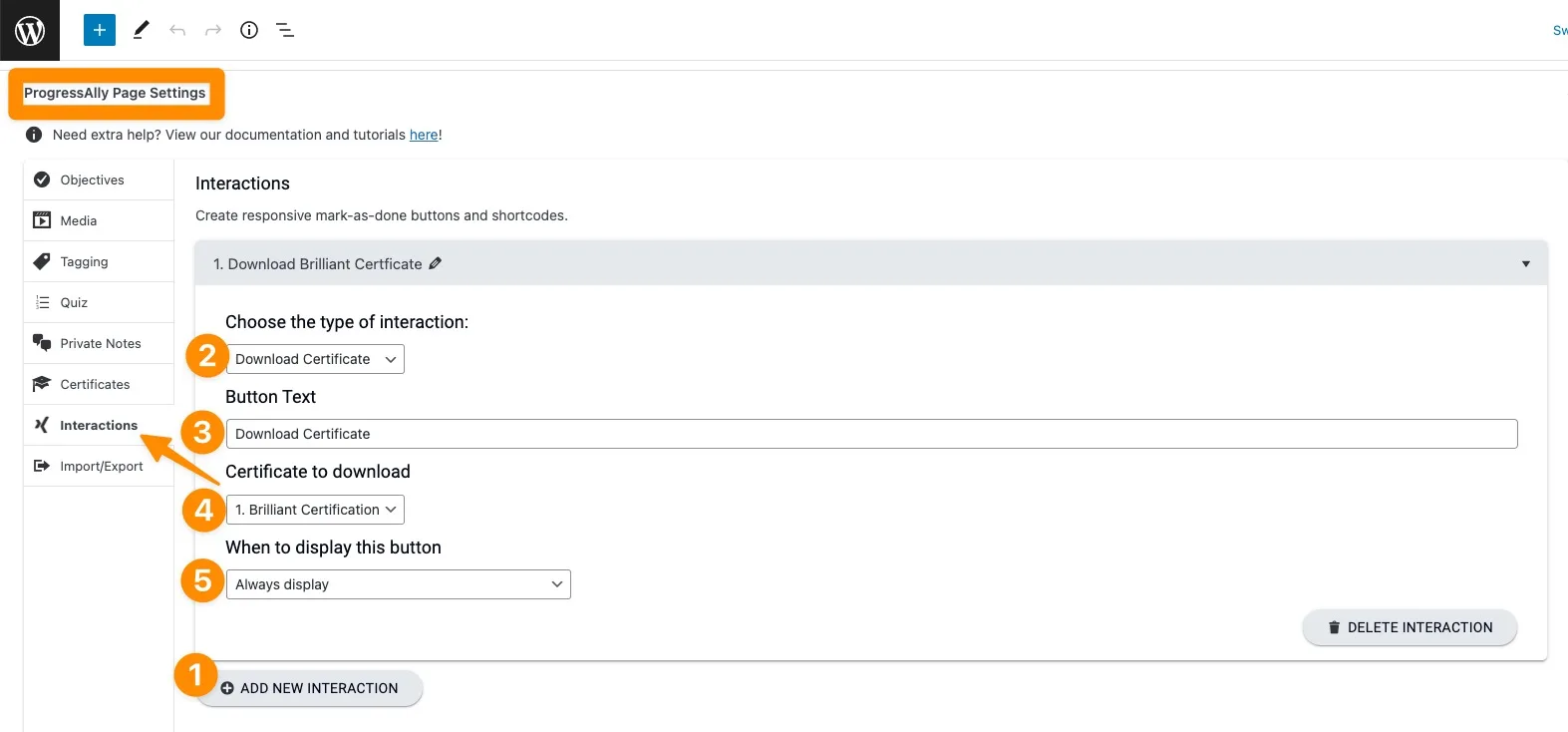 Certificates interaction