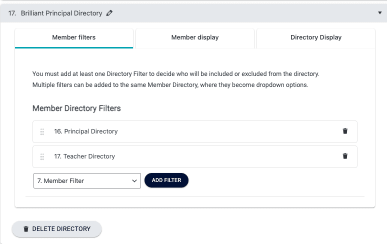 Principal Directory Filters