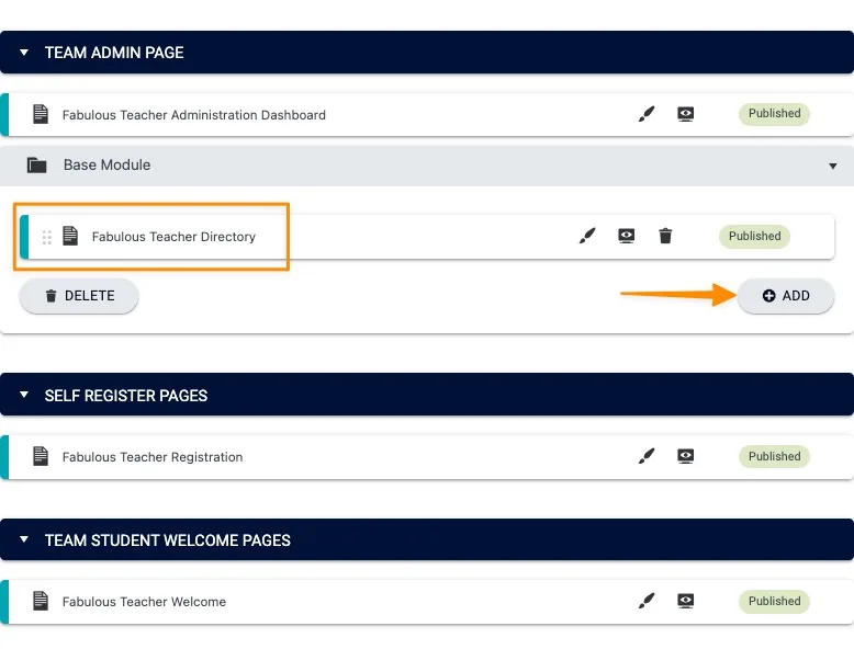 Teacher Directory Base page