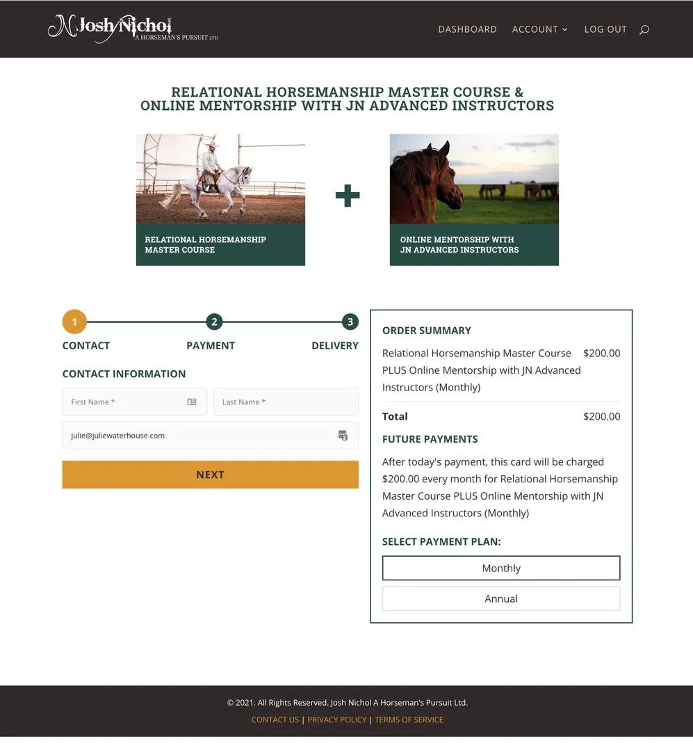 Toggle Order Form Example