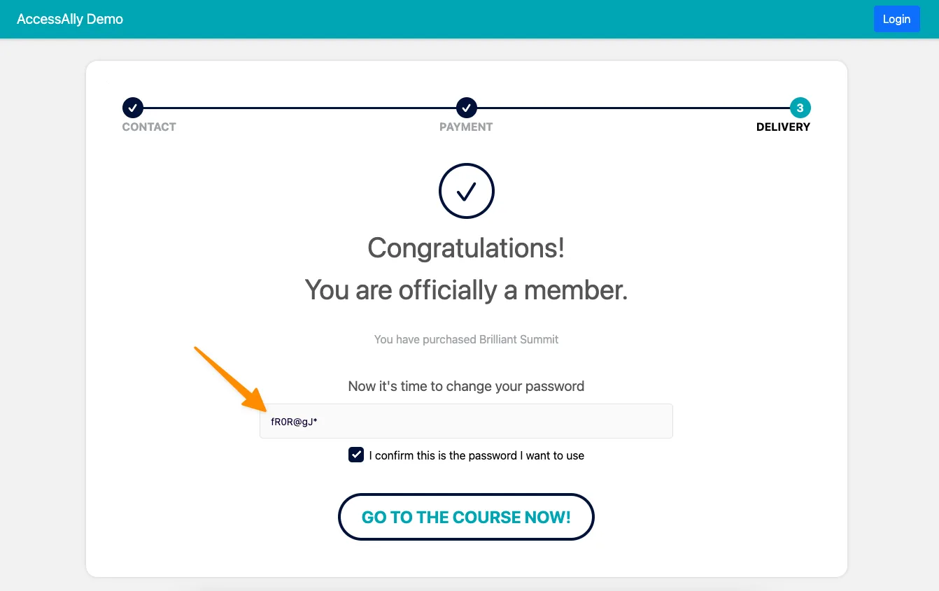 Accepts Default Password Shown
