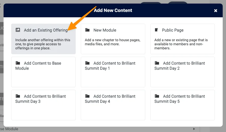 Add Existing Offering
