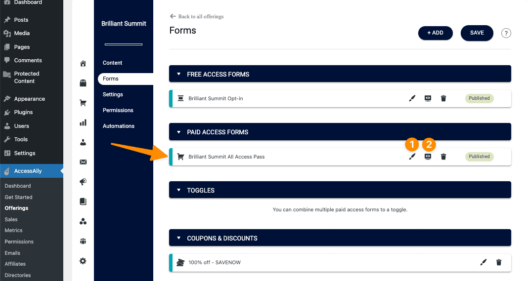 Paid Access Forms