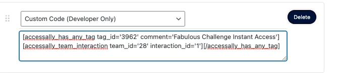 Has Tag Show Team Interaction