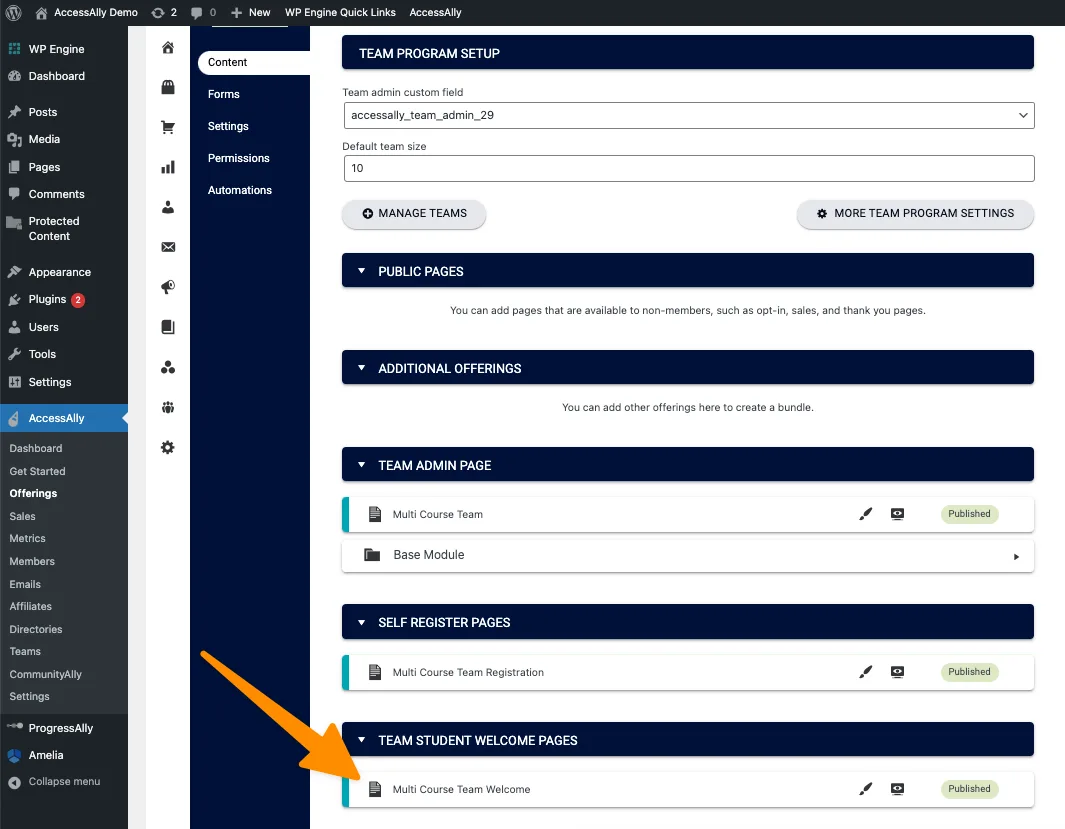 Team Center Offering View Welcome Page