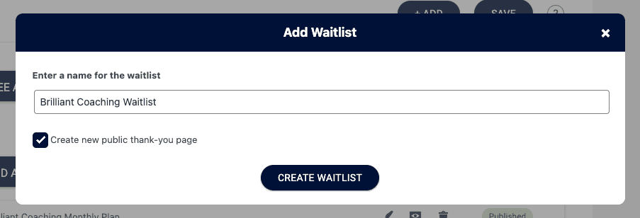 Create Waitlist
