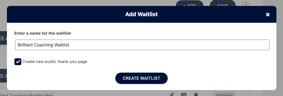 Create Waitlist
