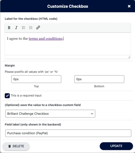 PayPal Terms