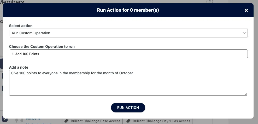Run Custom Operation Action Points