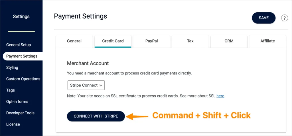 Screenshot of test mode commands