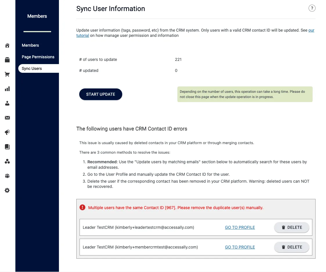 Sync User Information