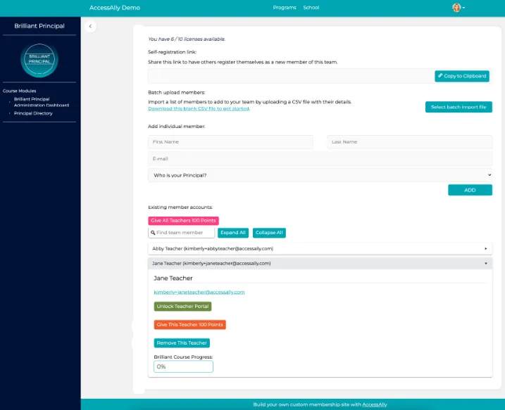 Team Administration Dashboard
