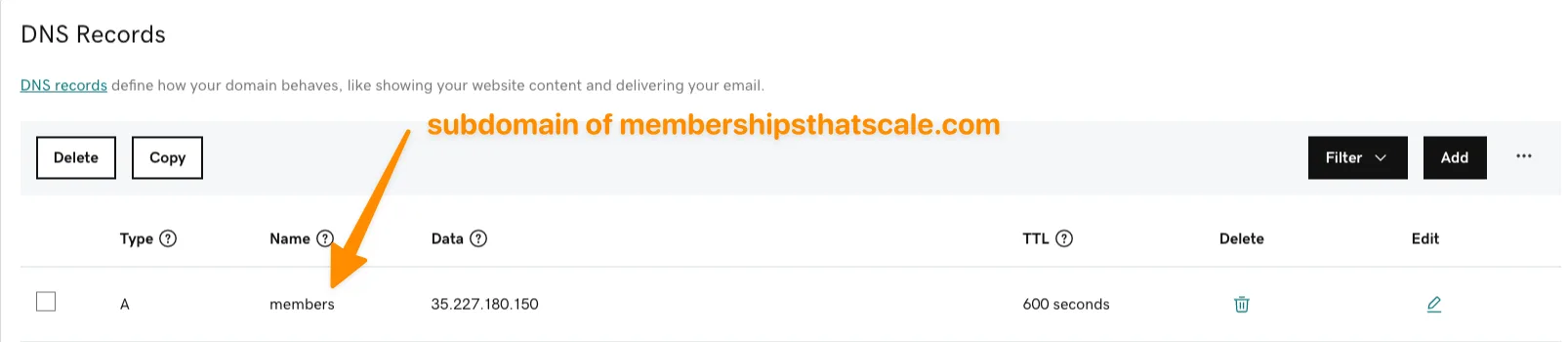 Subdomain in GoDaddy 