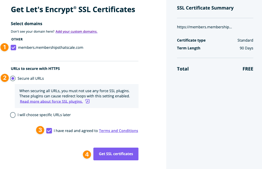 WPEngine Get Certificate