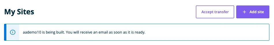 WPEngine Site Being Built