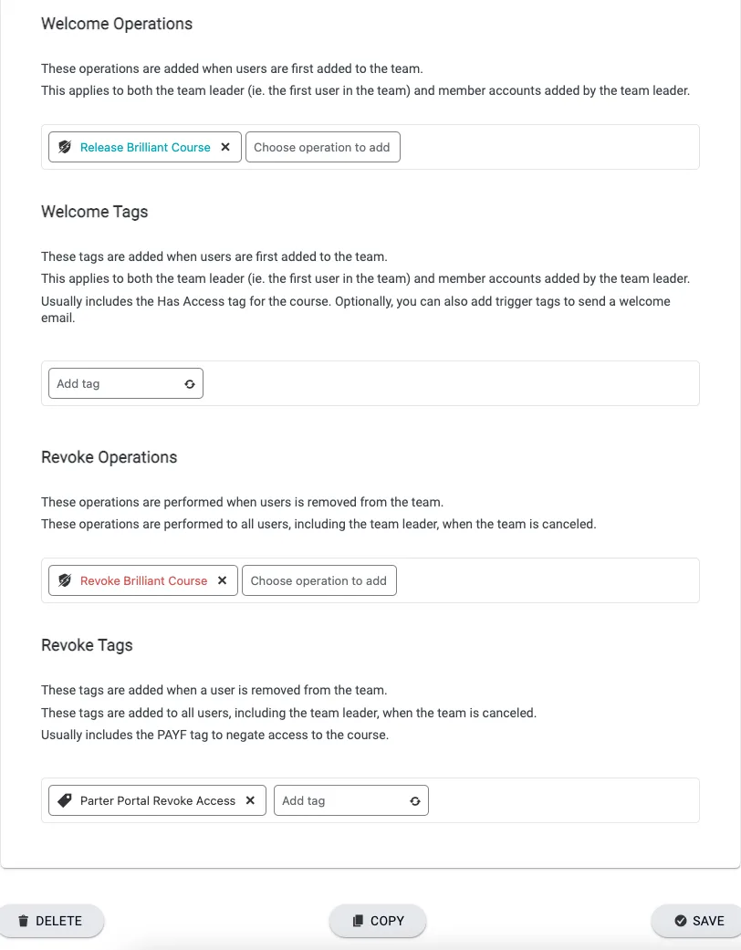 Welcome Operations Section