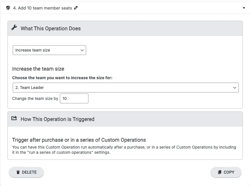 10 seats custom operation