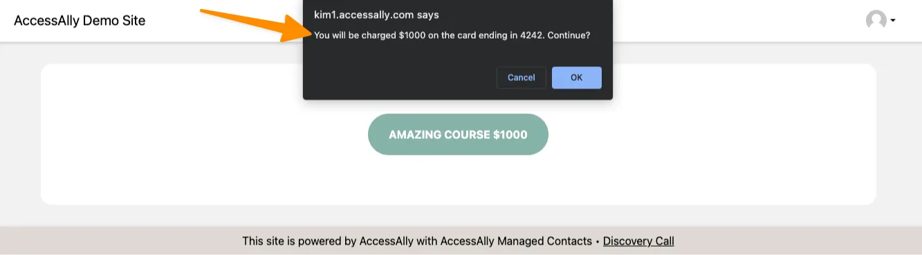 Upsell Course Wording Confirmation