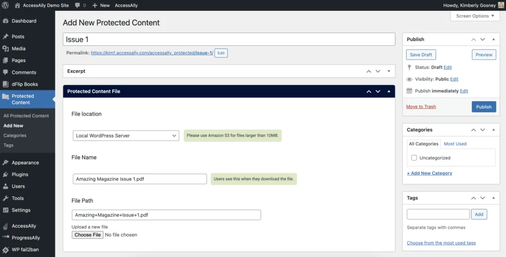 Upload Protected Content PDF